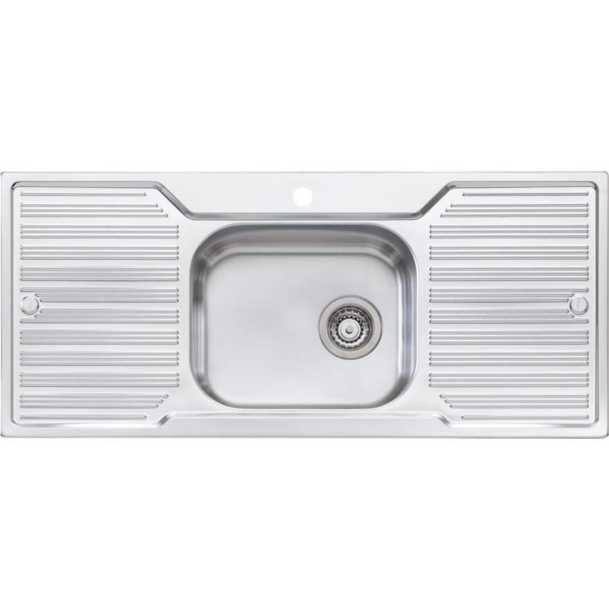 Oliveri Diaz Single Bowl Topmount Sink With Dbl Drainer 1Th - Burdens Plumbing