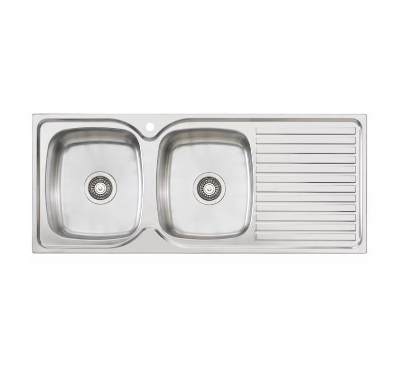 OLIVERI EE71 SINK LEFT HAND DOUBLE BOWL - Burdens Plumbing