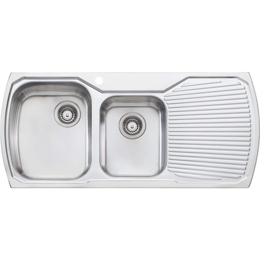 Oliveri Monet 1 & 3/4 Bowl Topmount Sink With Drainer 1Th - Burdens Plumbing