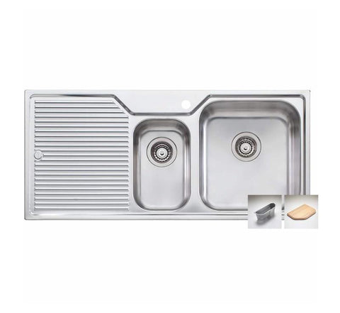 Oliveri Nu-Petite 1 & 1/2 Bowl Topmount Sink L/H Drainer 1Th - Burdens Plumbing