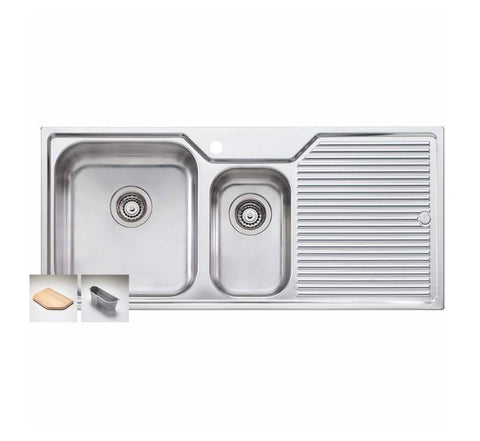 Oliveri Nu-Petite 1 & 1/2 Bowl Topmount Sink R/H Drainer 1Th - Burdens Plumbing