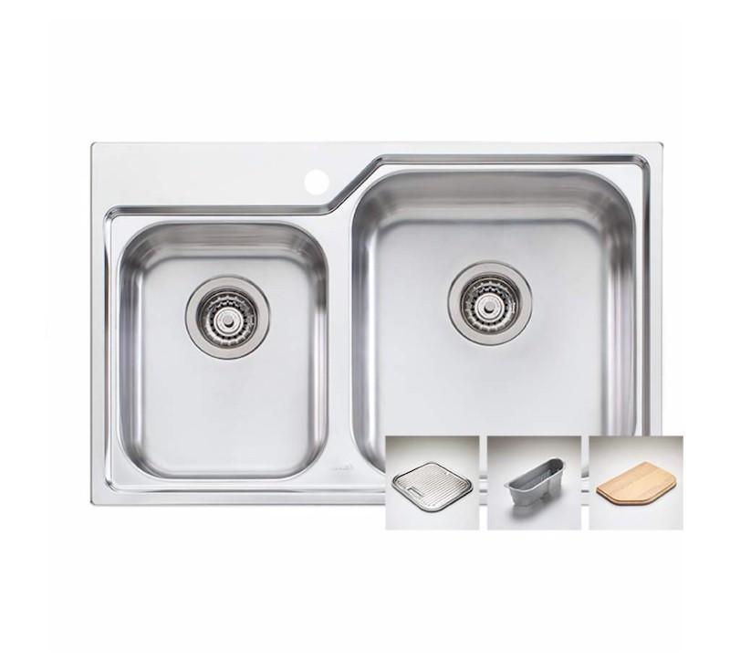 Oliveri Nu-Petite 1 & 3/4 L/H Bowl Topmount Sink 1Th - Burdens Plumbing