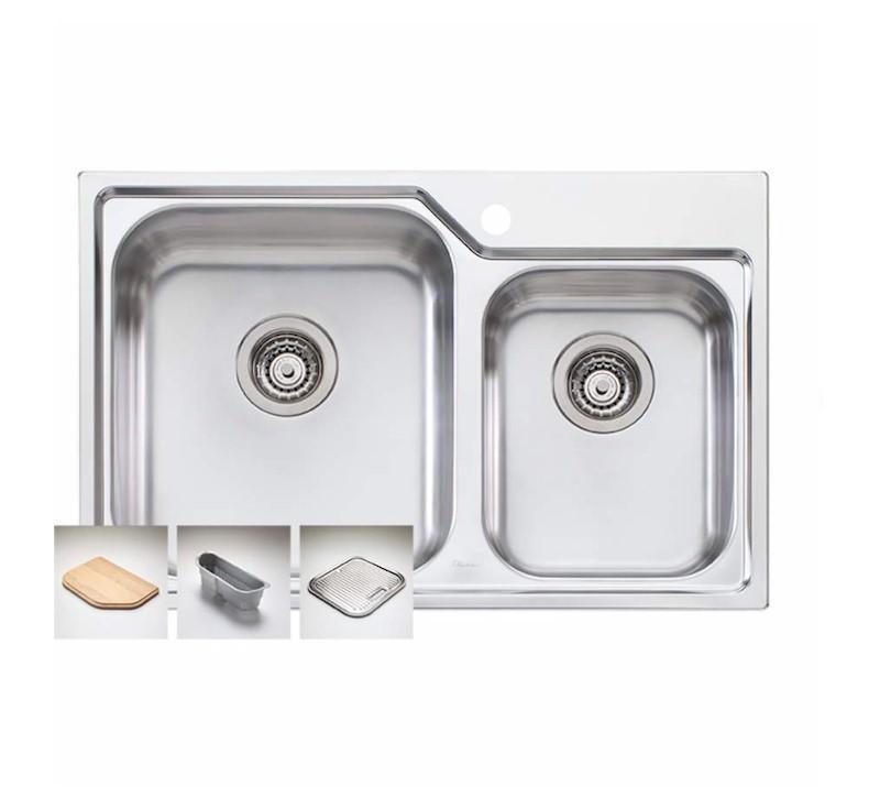 Oliveri Nu-Petite 1 & 3/4 R/H Bowl Topmount Sink 1Th - Burdens Plumbing