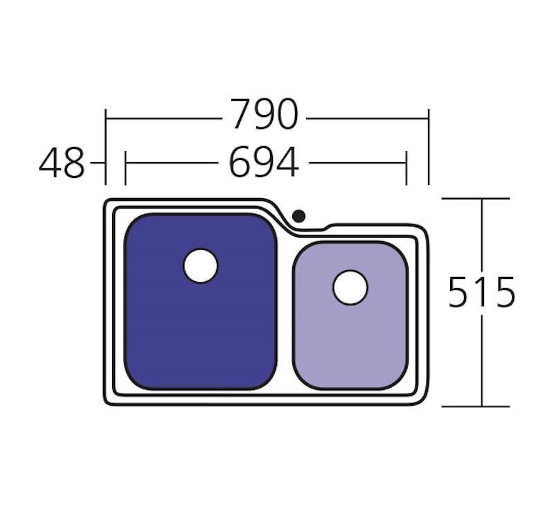 Oliveri Nu-Petite 1 & 3/4 R/H Bowl Undermount Sink Nth - Burdens Plumbing