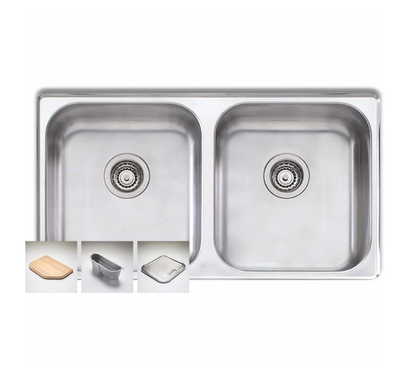 Oliveri Nu-Petite Double Bowl Undermount Sink Nth - Burdens Plumbing