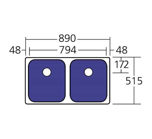 Oliveri Nu-Petite Double Bowl Undermount Sink Nth - Burdens Plumbing