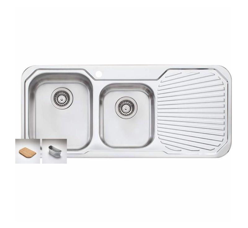 Oliveri Petite 1 3/4 Left Hand Bowl Sink 1 Tap Hole Pe311 1Th - Burdens Plumbing