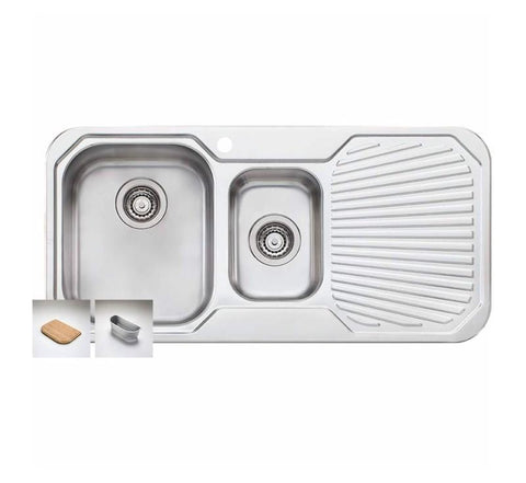 Oliveri Petite 1 & 1/2 Bowl Topmount Sink R/H Drainer 1Th - Burdens Plumbing