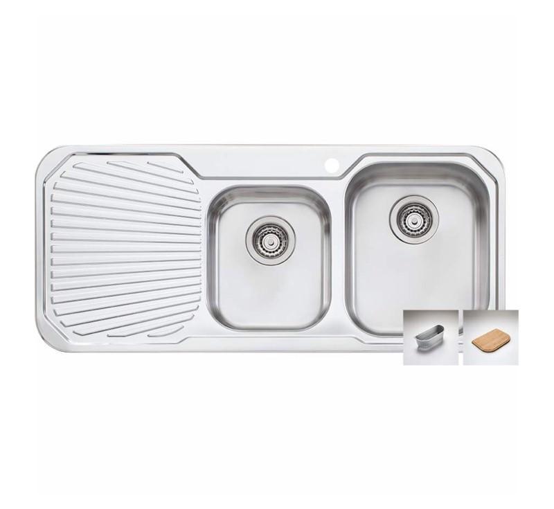 Oliveri Petite 1 & 3/4 Bowl Topmount Sink L/H Drainer 1Th - Burdens Plumbing