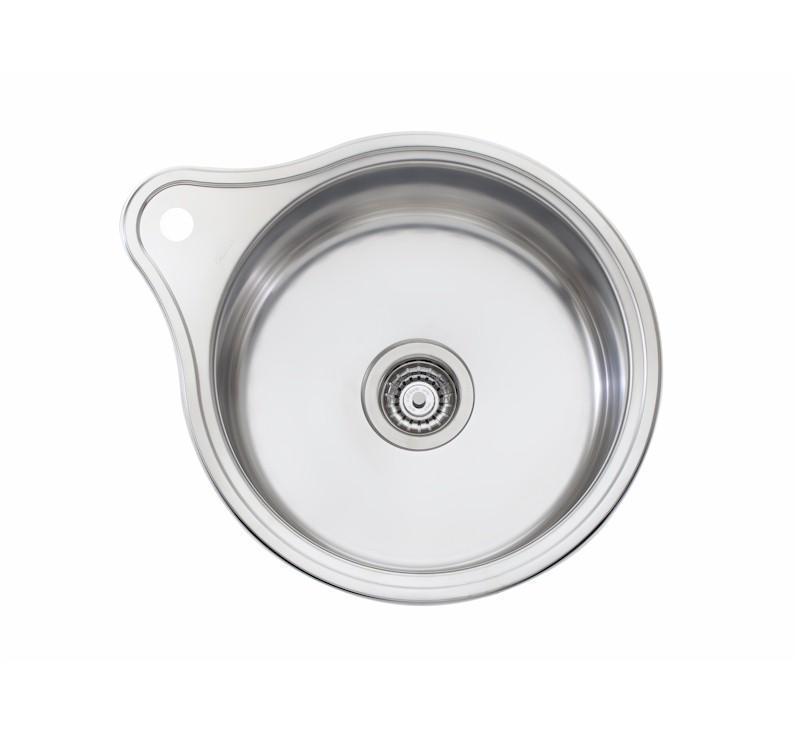 Oliveri Solitaire Round Bowl Topmount Sink With Tap Landing - Burdens Plumbing
