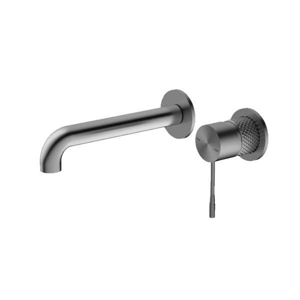 Opal Wall Basin/Bath Mixer Brushed Gunmetal - Burdens Plumbing