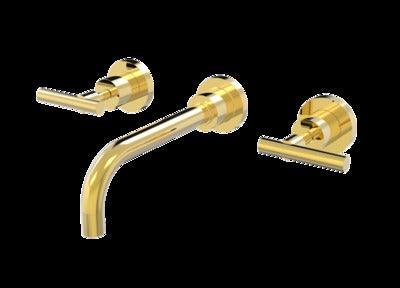 PAR PORTSEA LEVER FIXED WALL BASIN SET GOLD (B29.152.3.11) - Burdens Plumbing