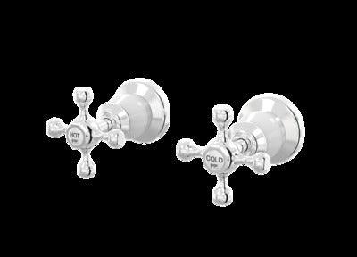 Par Tudor Wall Top Assembly Pair Chrome/White (B31.082.1.03) - Burdens Plumbing