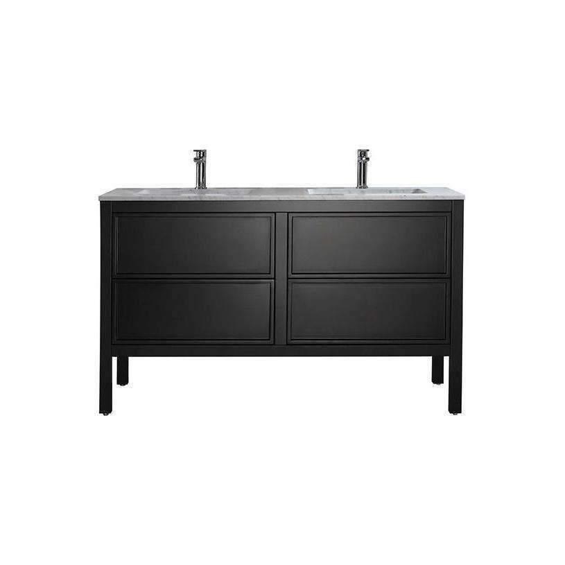 Parisi Arrivo Vanity Matt Black Cabinet & Wash Basin Ar-1400-Mb - Burdens Plumbing