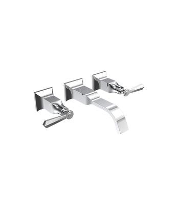 PARISI JAZZ LEVER WALL BASIN SET WITH SPOUT JL.01-3W210 - Burdens Plumbing