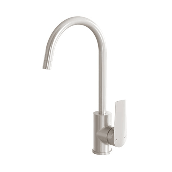 Phoenix Arlo Sink Mixer 200mm Gooseneck Brushed Nickel - Burdens Plumbing