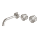 Phoenix Axia Wall Basin/Bath Curved Outlet Hostess Set 180mm Brushed Nickel - Burdens Plumbing