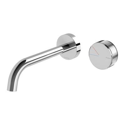 PHOENIX AXIA WALL BASIN/BATH CURVED OUTLET MIXER SET 180MM CHROME 117-7815-00 - Burdens Plumbing