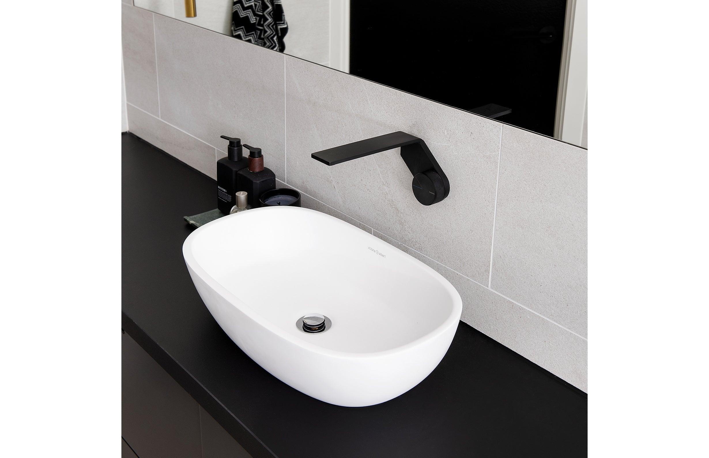 Phoenix Axia Wall Basin/Bath Mixer Set 200mm - Matte Black - Burdens Plumbing