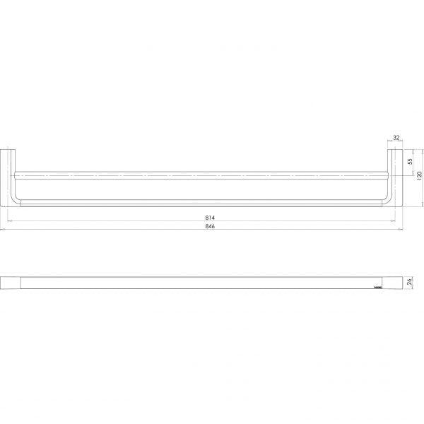 Phoenix Gloss Double Towel Rail 800mm - Brushed Gold - Burdens Plumbing