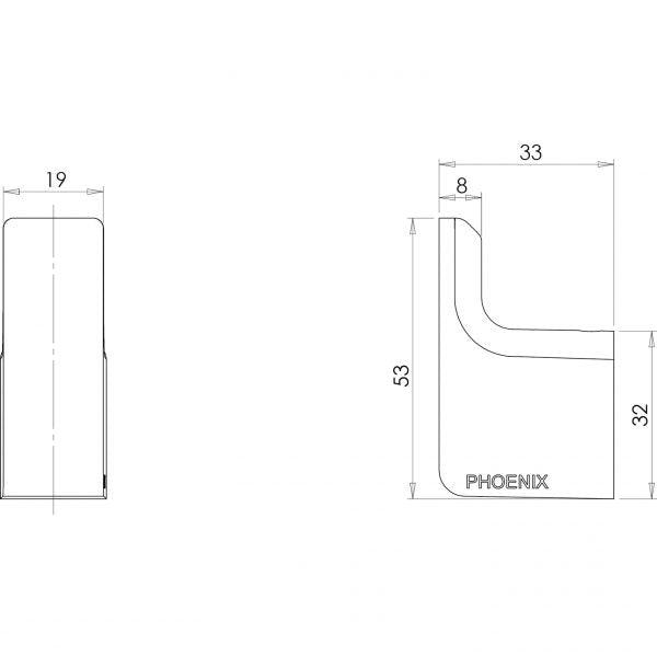 Phoenix Gloss Robe Hook Brushed Nickel Gs897-40 - Burdens Plumbing