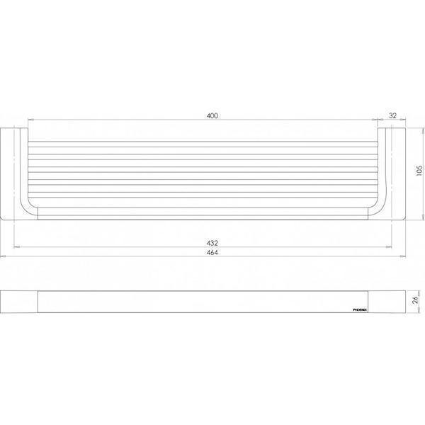 Phoenix Gloss Shower Shelf-Chrome 465mm - Burdens Plumbing