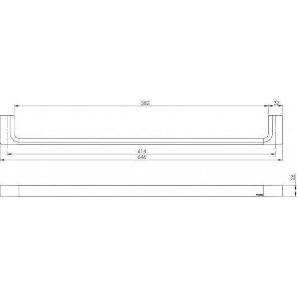 Phoenix Gloss Single Towel Rail Matte Black 600mm - 800mm - Burdens Plumbing