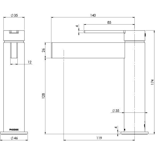 Phoenix Lexi Mkii Basin Mixer Chrome - Burdens Plumbing