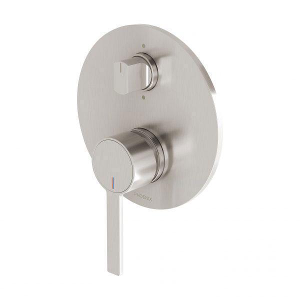 Phoenix Lexi MKII Shower/Bath Diverter Mixer Brushed Nickel - Burdens Plumbing