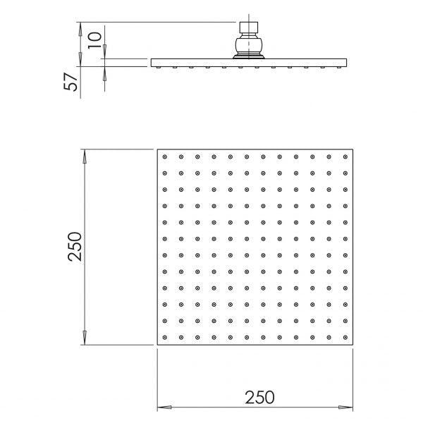 Phoenix Lexi Shower Rose Only 250mm Square - Chrome - Burdens Plumbing