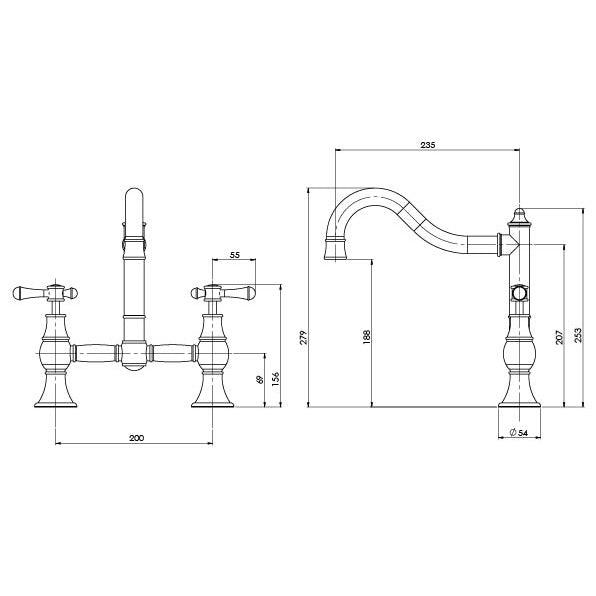 Phoenix Nostalgia Exposed Sink Set - Burdens Plumbing