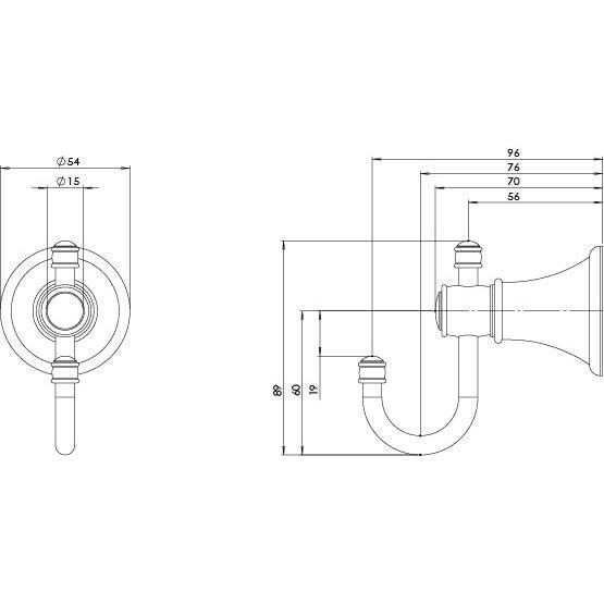 Phoenix Nostalgia Robe Hook Brushed Nickel - Burdens Plumbing