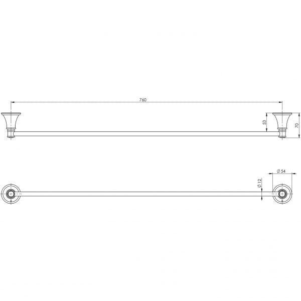 Phoenix Nostalgia Single Towel Rail 760mm - Burdens Plumbing