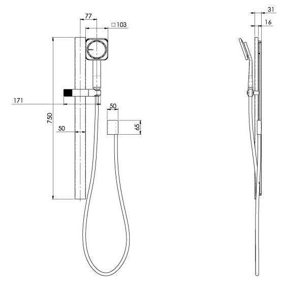 Phoenix Nx Orli With Hydrosense Rail Shower - Matte Black - Burdens Plumbing