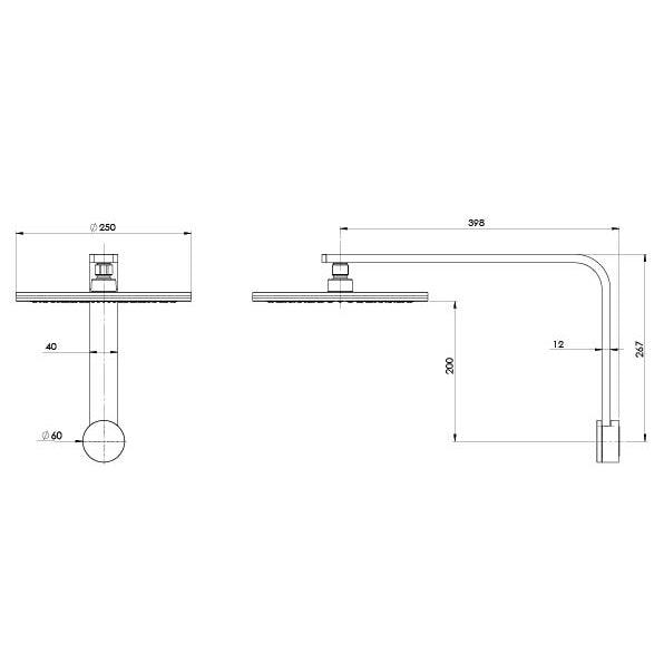 Phoenix Nx Quil Shower Arm & Rose - Brushed Nickel - Burdens Plumbing