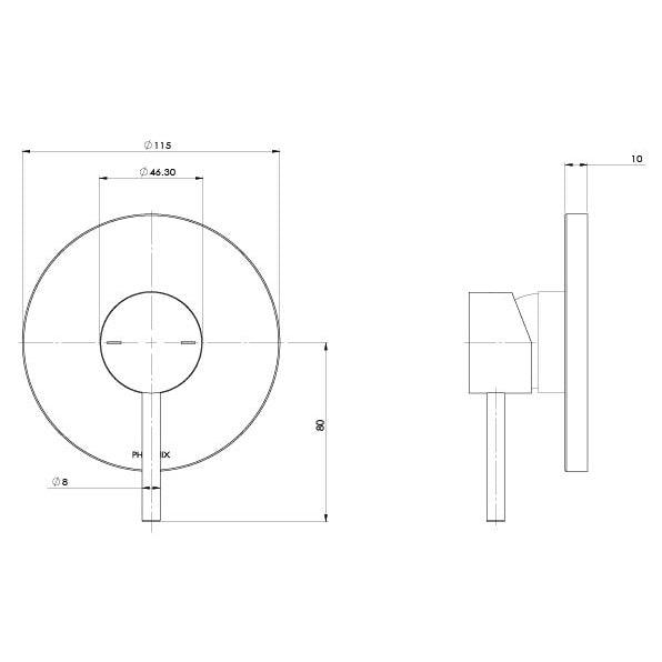 Phoenix Pina Shower/Wall Mixer Brushed Nickel - Burdens Plumbing