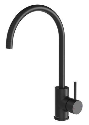 Phoenix Pina Sink Mixer 200Mm Gooseneck Matte Black 153-7330-10 - Burdens Plumbing