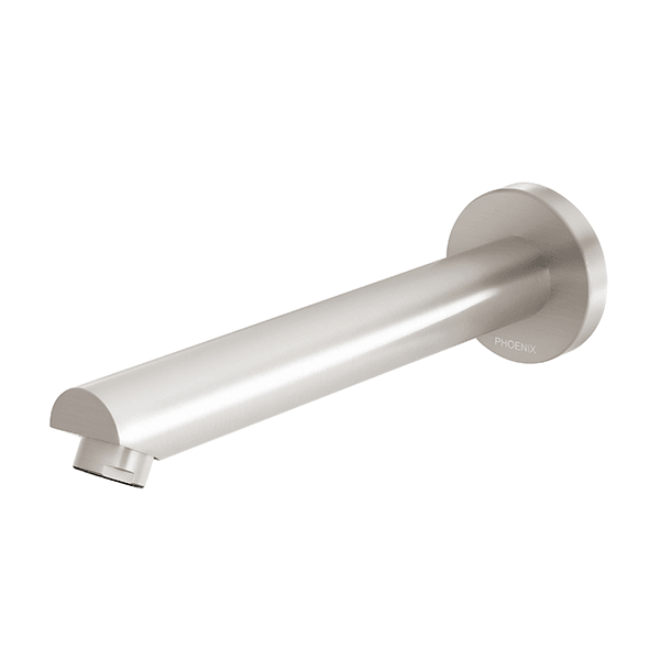 Phoenix Pina Wall Bath/Basin Outlet 180mm Brushed Nickel - Burdens Plumbing