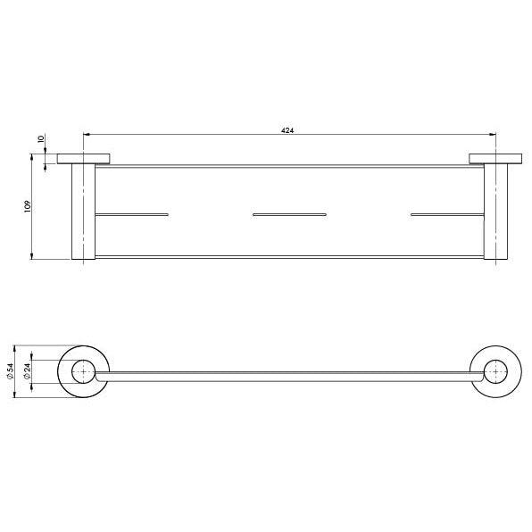 Phoenix Radii Metal Shelf Round Plate - Brushed Nickel 450mm - Burdens Plumbing