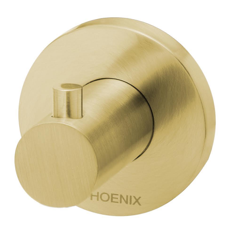 Phoenix Radii Robe Hook Round Plate Brushed Gold Ra897-12 - Burdens Plumbing