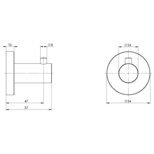 Phoenix Radii Robe Hook Round Plate Brushed Gold Ra897-12 - Burdens Plumbing