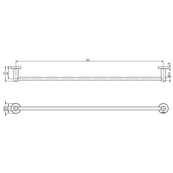 Phoenix Radii Single Towel Rail Round Plate - Brushed Gold - Burdens Plumbing