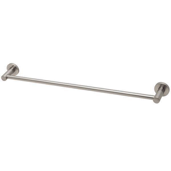 Phoenix RadII Single Towel Rail Round Plate Brushed Nickel - Burdens Plumbing