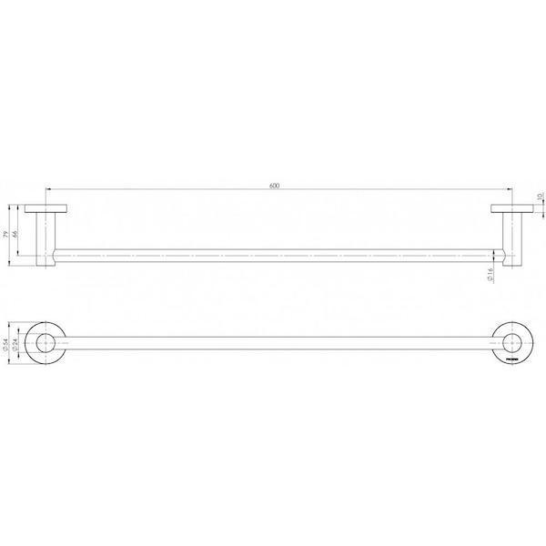 Phoenix RadII Single Towel Rail Round Plate Brushed Nickel - Burdens Plumbing