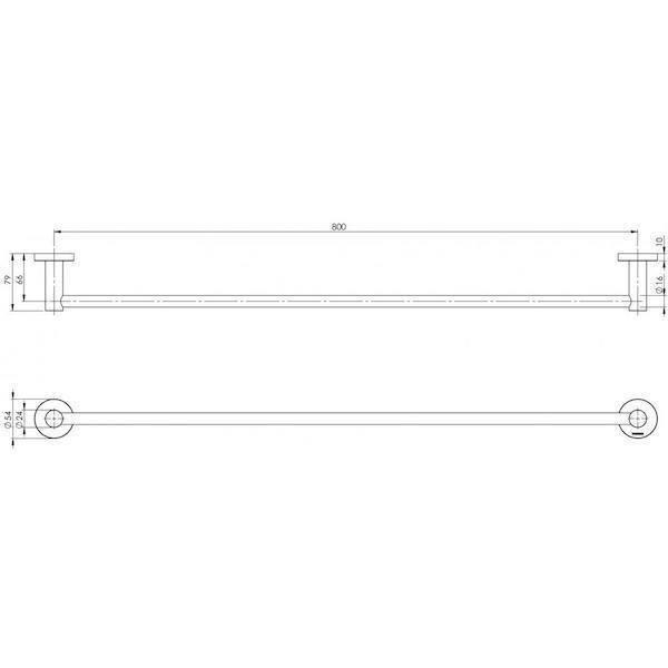 Phoenix RadII Single Towel Rail Round Plate Brushed Nickel - Burdens Plumbing