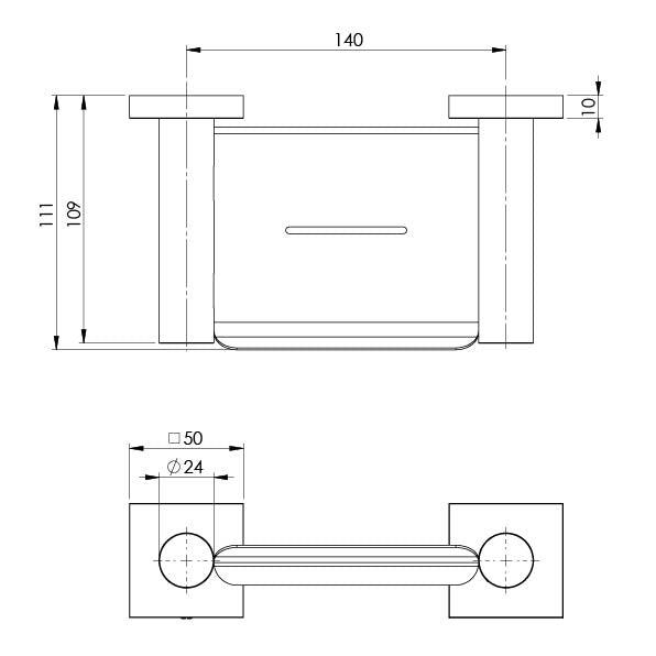 Phoenix RadII Soap Dish Square Plate-Brushed Nickel - Burdens Plumbing