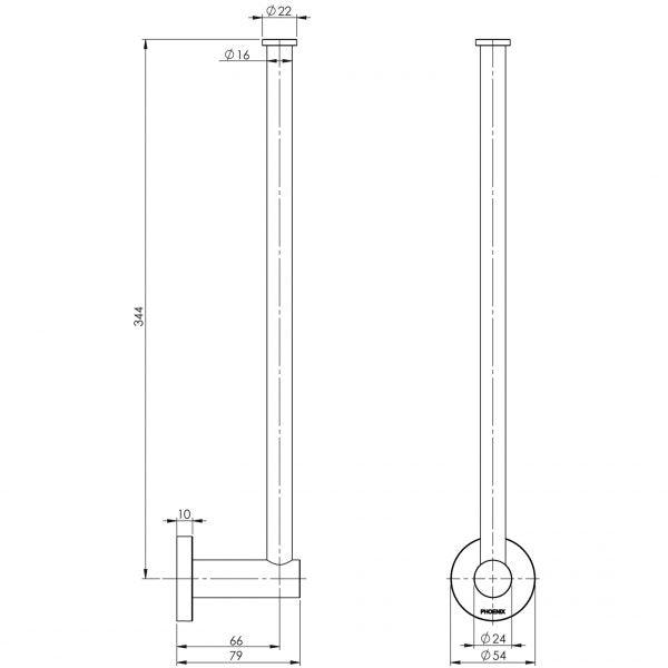 Phoenix Radii Spare Toilet Roll Holder Round Plate Chrome - Burdens Plumbing