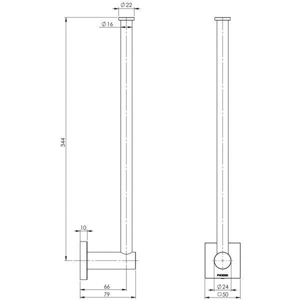 Phoenix RadII Spare Toilet Roll Holder Square Plate - Burdens Plumbing