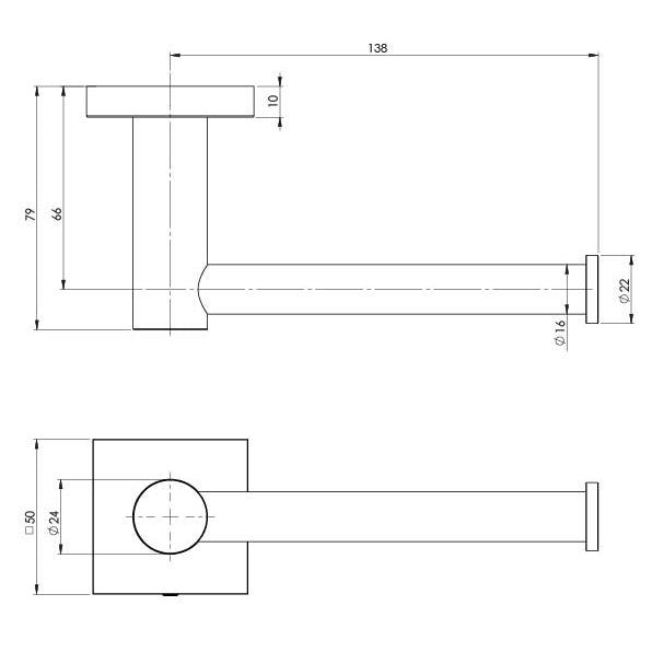 Phoenix Radii Toilet Roll Holder Square Plate-Matte Black - Burdens Plumbing