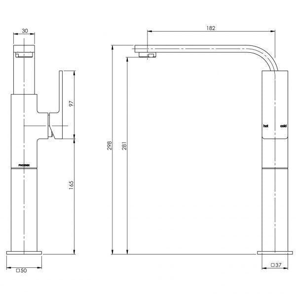 Phoenix RadII Vessel Mixer - Burdens Plumbing